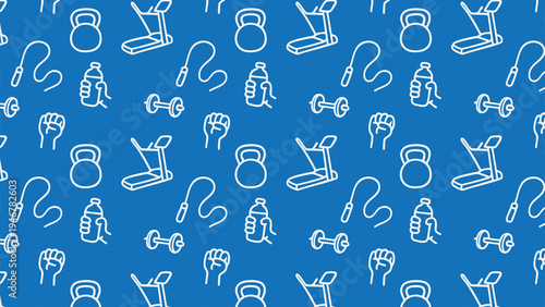 Gym doodle vector pattern design