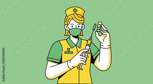 Medical Professional Preparing Syringe Injection With Vaccine Ready To Administer Treatment Quickly