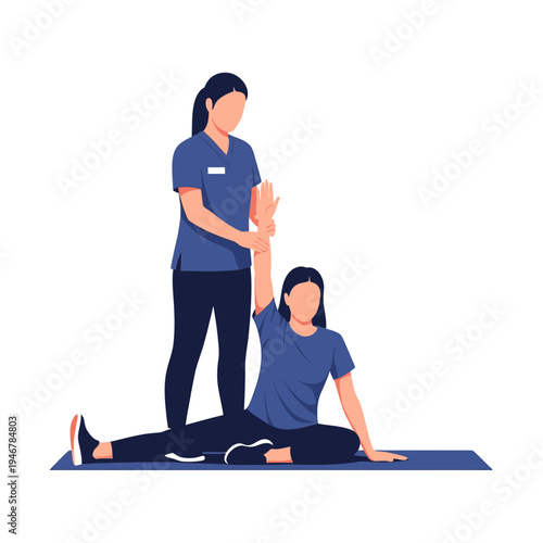 Medical Professional Providing Physical Therapy Assistance to Patient for Arm Rehabilitation