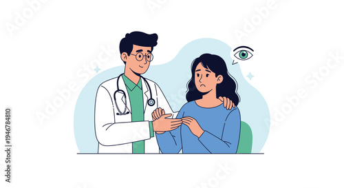 Medical Professional Providing Support and Care for a Patient's Eye Health Concerns