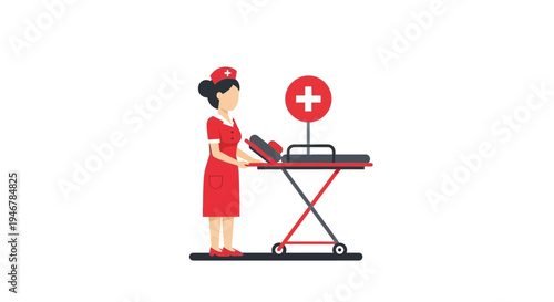 Medical Professional Standing Beside Stretcher, Ready To Provide Emergency Help Anytime