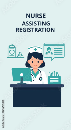 Medical Professional Registering For Nurse Assistance Program With Online Digital Interface