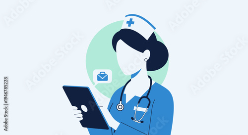 Medical Professional Using Tablet to Communicate in Modern Healthcare Scenario
