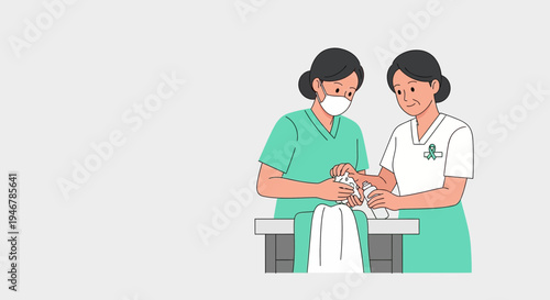 Medical Professionals Collaborating During Patient Care and Medical Treatment Procedures