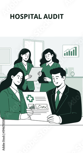 Medical Professionals Collaborating for Comprehensive Hospital Audit and Performance Evaluation