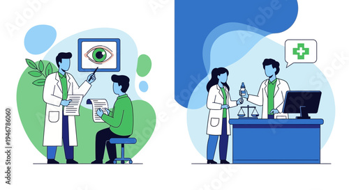 Medical Professionals Collaborating in Healthcare: A Vector Illustration for Medical Purposes