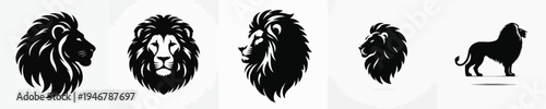 Vector silhouette of lion head