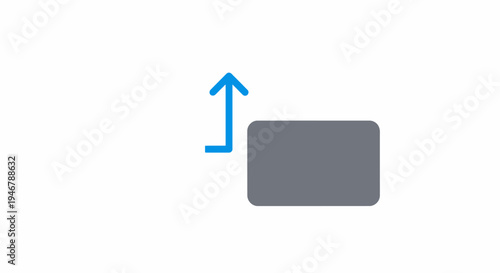 A blue arrow pointing up next to rectangle.