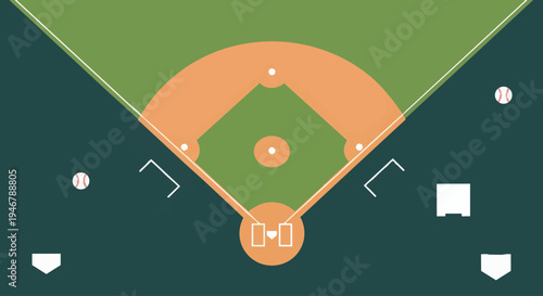 Baseball Field from Above View.