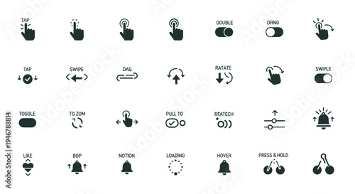 Collection of various technology and interface icons.