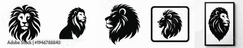 Vector silhouette of lion head