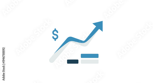 Financial growth chart with dollar sign.