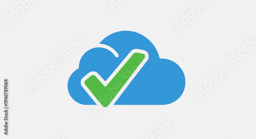 Cloud icon with green check mark.