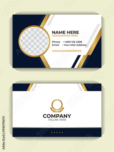 Double Sided Business Card Print Ready Template with Modern Corporate Design, Colorful Corporate Visiting Card Template, Print Ready Double Sided Design