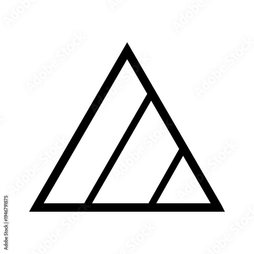 Permitted for bleaching without chlorine. Triangle with three diagonal lines inside. Information on the clothing label. Warning sign. Marking.