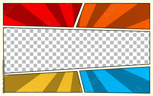 Comic book pop art style background template.
