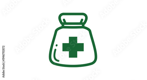 Medical Relief Pouch Icon Depicting Assistance And Provision Of Health Support
