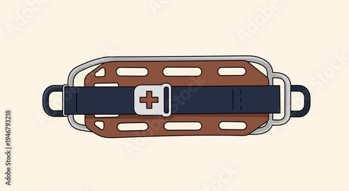 Medical Stretcher Illustration With Detailed Design and Emergency Equipment Concept