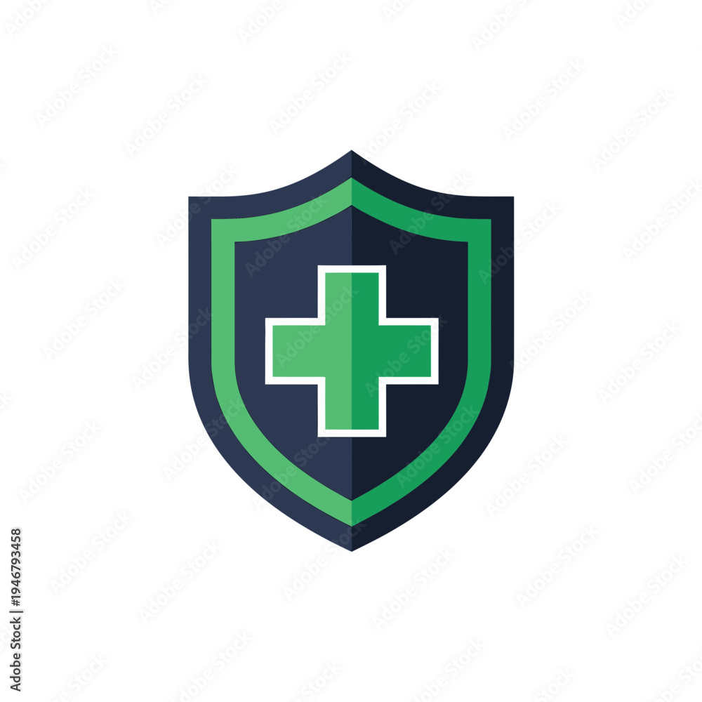 Obraz premium Medical Shield Emblem: A Graphic Depiction of Healthcare Protection and Wellness Illustration