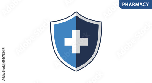 Medical Shield: A Representation Of Pharmacy Healthcare Safety and Protection Symbol