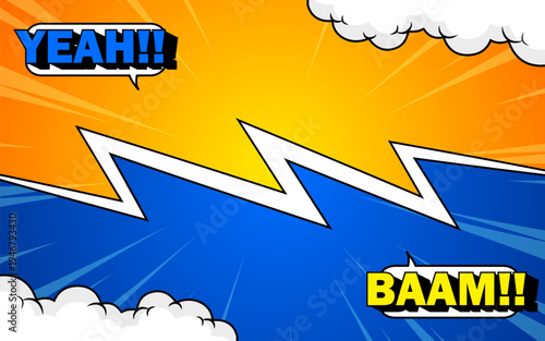 Comic versus battle template background. Vector illustration.