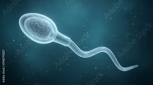 A highly detailed and realistic illustration of a human sperm cell