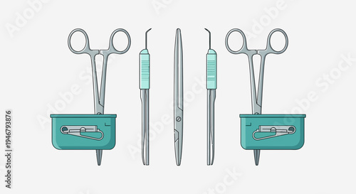 Medical Tools Arranged Neatly With Subtle Shadows Presenting a Clean Aesthetic