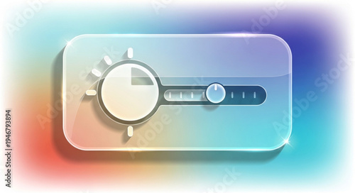 Modern digital slider control for brightness adjustment.