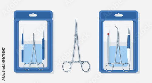 Medical Tools Displayed In Packages And Isolated Against A White Background For Use