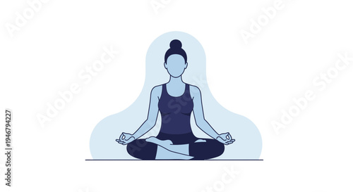 Meditating Figure In A Lotus Position Symbolizing Peace And Relaxation With Calmness