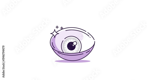 Minimalist And Symbolic Eye Illustration With Sparkles Representing Vision And Clarity