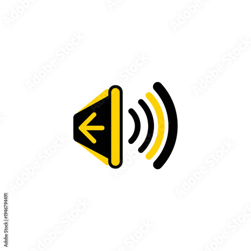 Minimalist Audio Icon: Vibrant Sound Symbol for Multimedia Design and Broadcasting