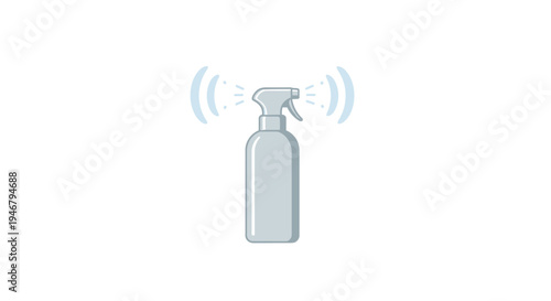Spray bottle with mist effect illustration.