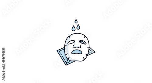 A face with a sheet on its face and sweat drops.