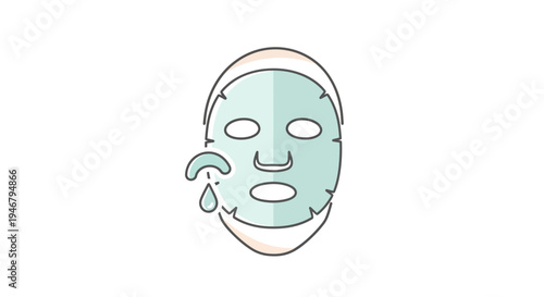 A green face mask with a drop of serum.