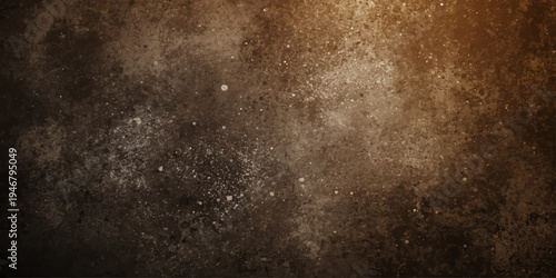 A dark old grunge texture background featuring an aged brown paper pattern with a dirty rust surface and rough vintage metal material design