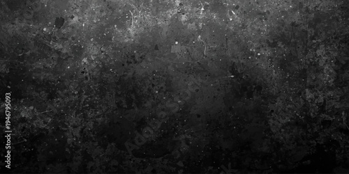 Dark vintage rain drops on a rough gray stone surface with an aged grunge texture and old paint pattern for a moody black backdrop