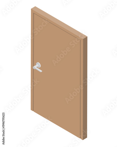 閉まっているドア・アイソメトリック