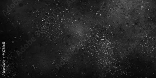 Abstract raindrops glisten on a window pane against a dark starry sky and black galaxy background filled with cosmic nebula dust and shimmering light