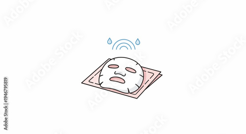 A cartoon face on a facial mask.