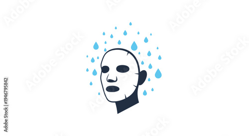 Man face with water drops around.