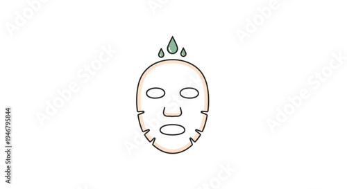 A facial mask with water droplets on it.