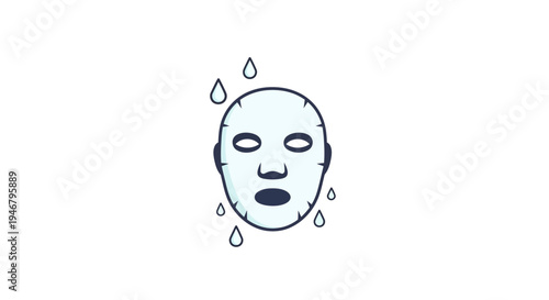 A stressed face with sweat drops.