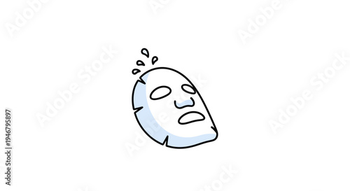 A cartoon ice cube with a worried expression and sweat drops.