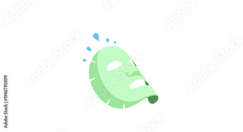 A cartoon cucumber face with sweat.