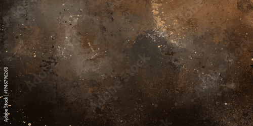 A dark vintage backdrop featuring an aged rusty metal texture with a grungy brown surface and antique pattern for a dirty industrial design