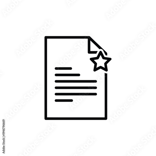 A simple icon of a starred document