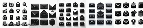 Vector set image silhouette of mail