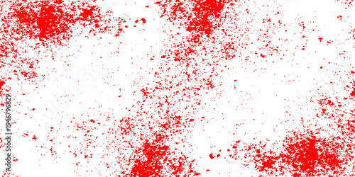 A vibrant red paint splash and grunge splatter design featuring artistic ink stains and textured drops on a decorative blood-colored vector backdrop for a Christmas card pattern or wallpaper illustrat