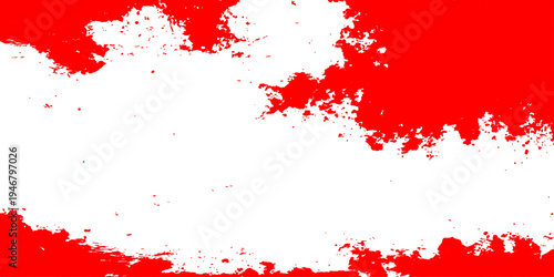 A red paint background featuring vibrant ink splats and splashes creates a grunge vector illustration with artistic blood-colored stains and a dirty texture for a bold wallpaper design